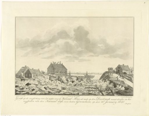 Flooding at the Canal Lock near Gorinchem, 1820