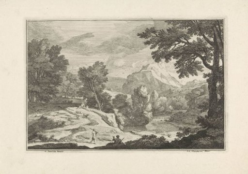 Landscape with a river and shepherds