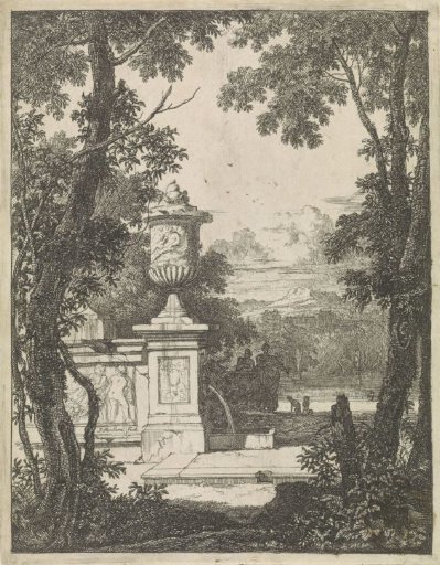 Fountain with garden vase