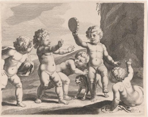 Children Playing Blind Man's Bluff