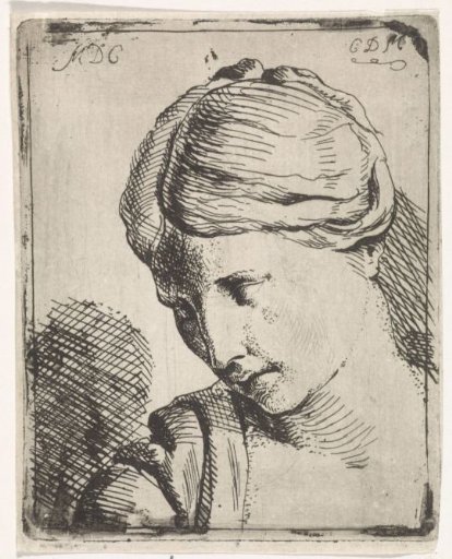 Young Woman with Head Bent