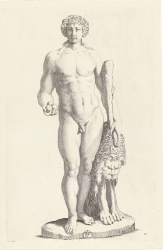 Statue of Hercules with the apples of the Hesperides in his hand