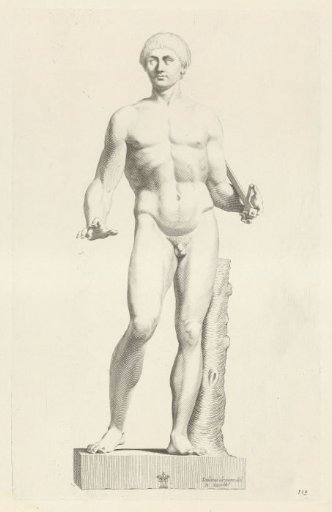 Statue of a standing man with sword