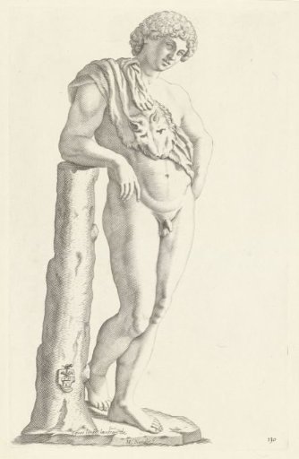 Statue of Bacchus with panther skin