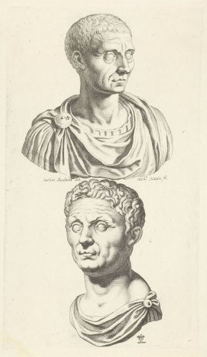 Bust of Julius Caesar and bust of Pompeius
