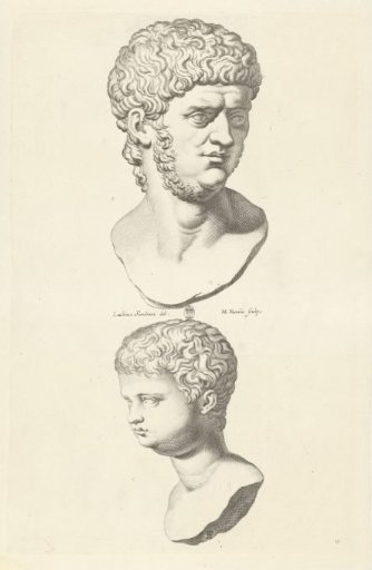 Two portrait busts of Nero