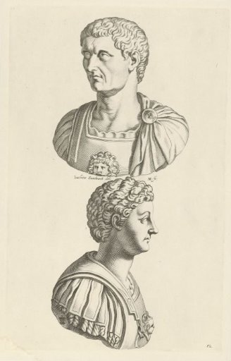 Portrait busts of Claudius and Caligula