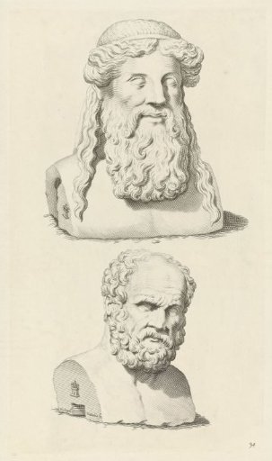 Busts of Plato and Diogenes