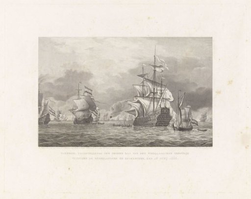 Capture of the English admiral's ship 'Royal Prince' during the Four Days' Battle
