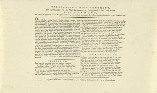 Description of the memorial for Joannes de Fremery