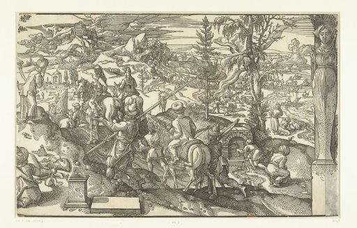 Procession with riders and mules