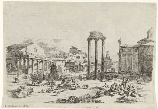 Cattle market on the Campo Vaccino in Rome