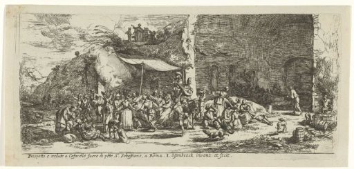 Festivities at the ruins of the grotto of the nymph Egeria