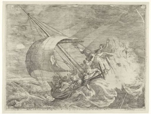 Christ sleeping on board the ship during the storm