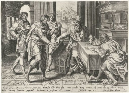 A Man Gives Talents to His Servants