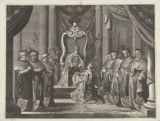 Emperor Maximilian I bestows the imperial crown upon Amsterdam