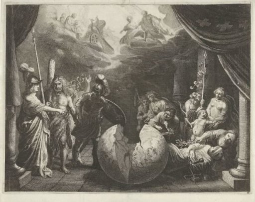 Hercules consults with Mars and Minerva