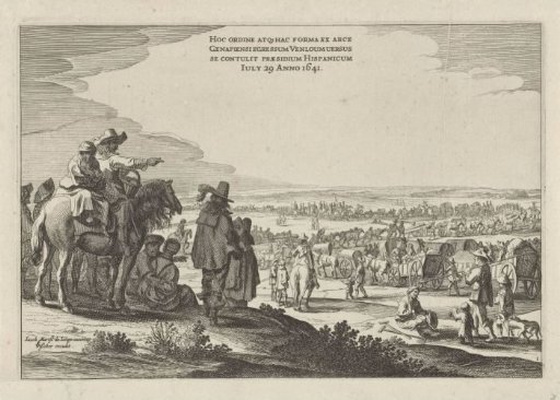Spectators at the departure of the Spanish garrison from Gennep