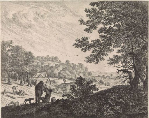Landscape with mowers