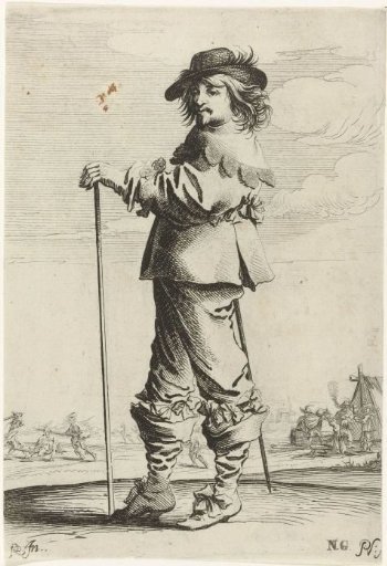 Standing man with a stick