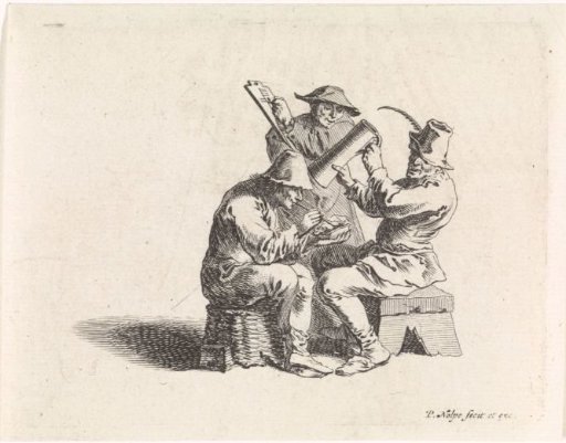 Drinking and smoking peasants