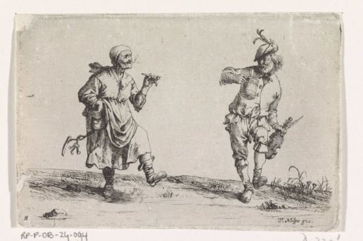 Dancing peasant man and woman