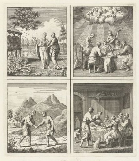 Beehives / Musicians around a table / Friendship / Meal