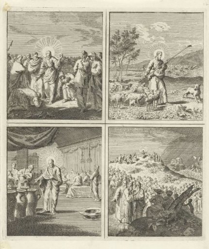 Jairus kneels before Christ / Christ as the good shepherd / Wedding at Cana / Sermon on the Mount