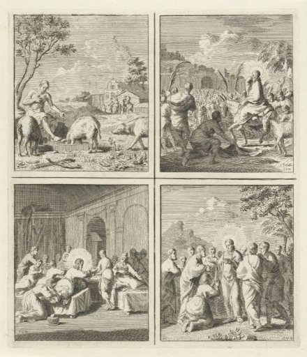 Prodigal son / Entry of Christ into Jerusalem / Mary Magdalene anoints the feet of Christ / Sending of the disciples