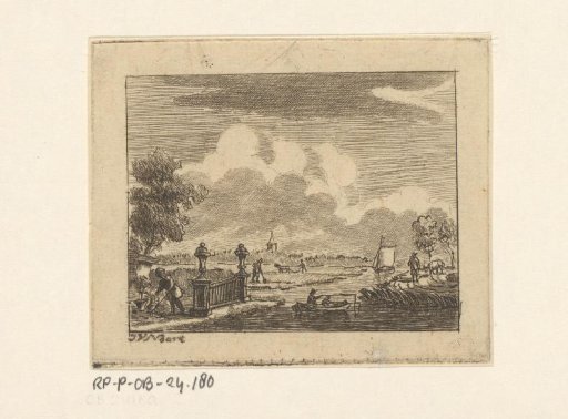 Landscape with water and figures