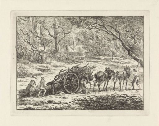 Landscape with a cart drawn by two horses