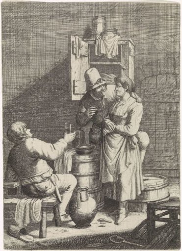 Peasant Couple and a Man with a Glass
