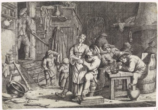 Peasant Interior with Ten People
