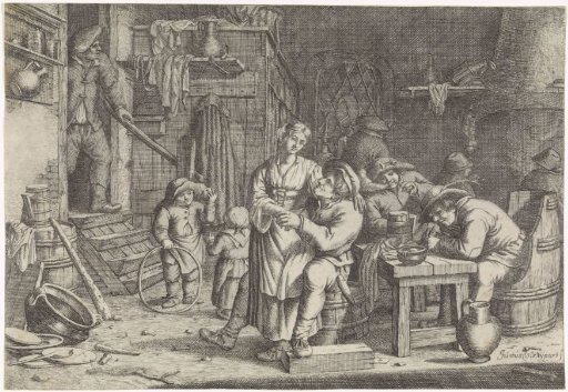 Peasant Interior with Ten People