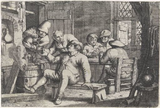 Interior with Peasants Playing Cards