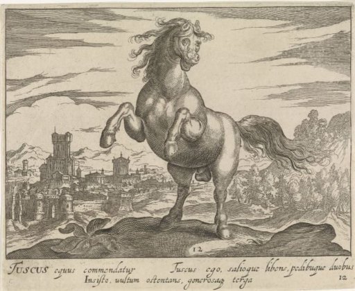 Landscape with a Horse from Tuscany, Rearing