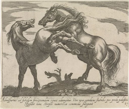Landscape with Two Horses in Combat