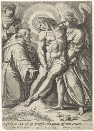 An angel supporting the body of Christ
