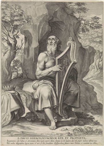 David playing on his harp