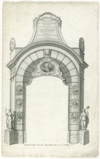 Triumphal arch at the Grote Brug, 1751