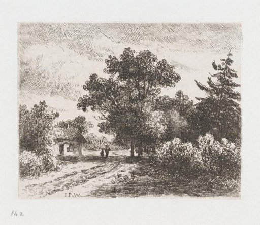 Two figures on a country road