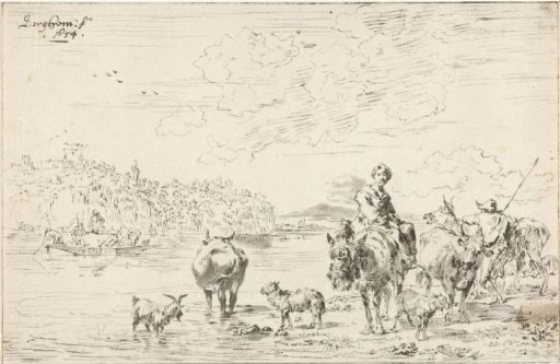 Woman on a mule