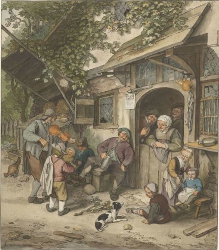 Violin player in an inn