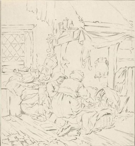 Farmhouse Interior with Two Women