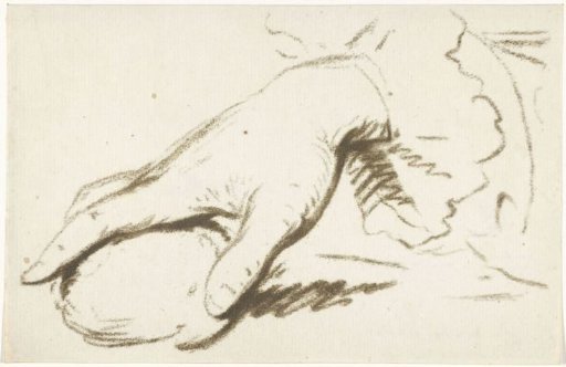 Hand with round object