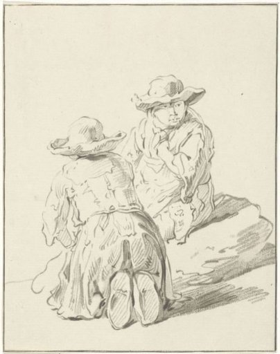 Two boys sitting on the ground