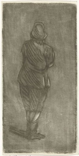 Standing man, seen from behind