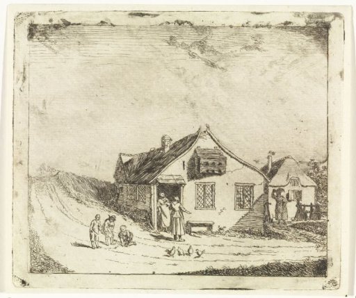 Two houses by a road