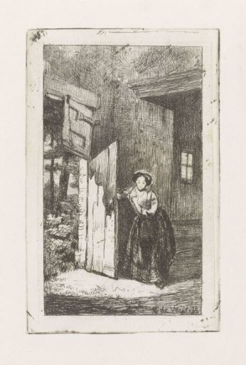 Woman Opening a Door