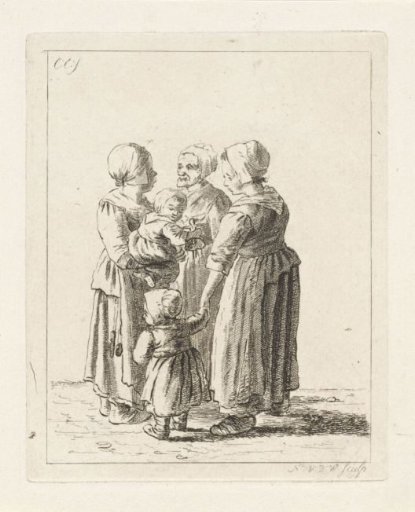 Group of three women and two children